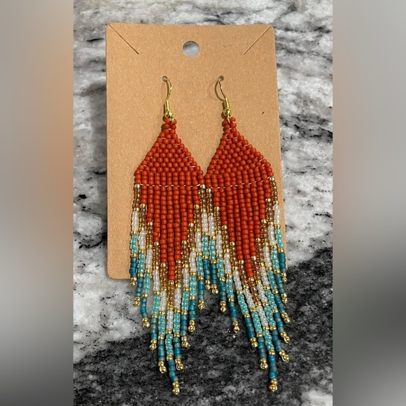 Boho Western Style Handmade Beaded Earrings - Picture 1 of 1